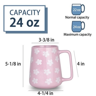 24 OZ Extra Large Ceramic Coffee Mug, Jumbo Coffee Mugs, Big Tea Cups with  a Lar | eBay