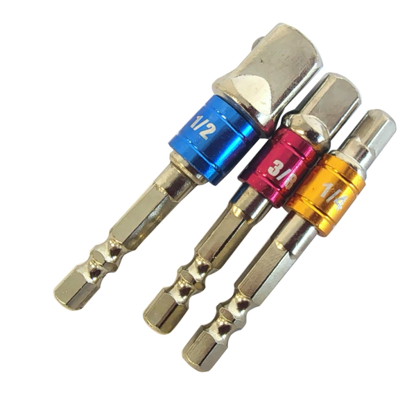 Bohrmaschinen Adaptersatz | Stecknuss Adapter 1/4 3/8 1/2 Zoll Bit Halter-image