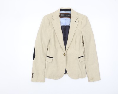Zara Basic Blazer Damen Beige Regular Fit S