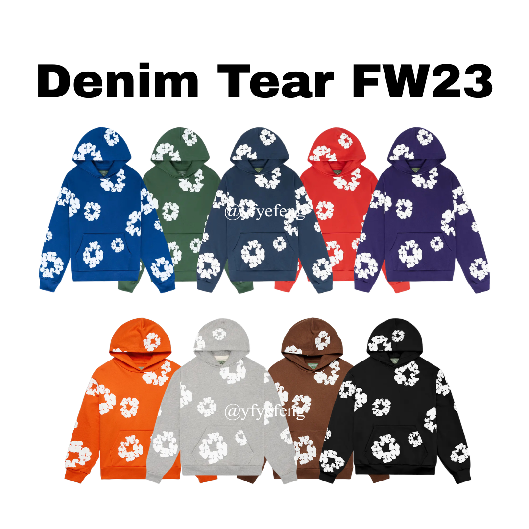 Denim Tear Cotton Wreath Hoodie - Authentic - 9 Colors Sizes S-XXL