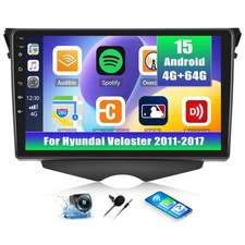 CAMECHO 4G+64G 8 Core Android 15 Car Stereo for Hyundai Veloster 2011-2017, 9...