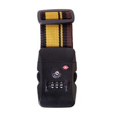 TSA Kofferband Gurt Koffer Schloss Zahlenschloss USA Reise Schwarz Gelb