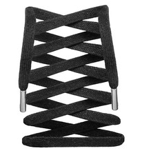 Premium Waxed Cotton Flat Shoelaces with Silver Tips for Sneakers and Boots