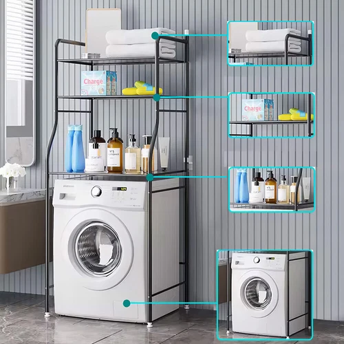 3 Tier Over Toilet Storage Rack Bathroom Laundry Washing Machine Shelf Organizer - Picture 5 of 16