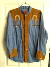 Ranger's Men's Western Style Hand Sewn Charro Long Sleeve Shirt - SMALL