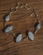 Blue Owhyee Opal Bracelet fits wrist 6-7" Droplet Bezel Artisan Southwest