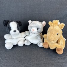 Aurora Palmpals Palm Pals Lot of 3 Dog Cat Horse 4" Plush Stuffed Animal Toy