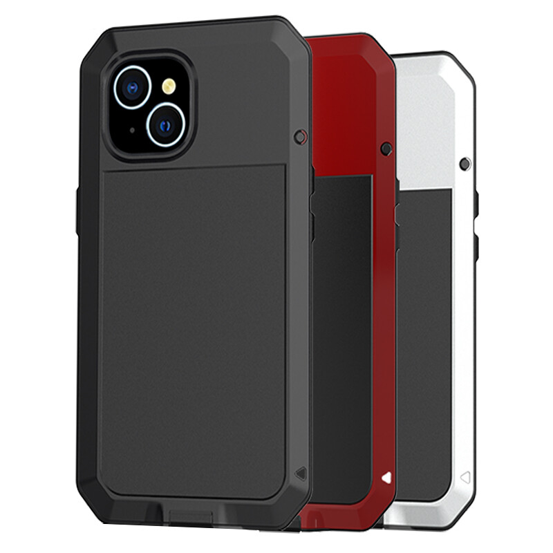 For iPhone 15 Case Shockproof Aluminum Built-in Screen Film Rugged Cover-image