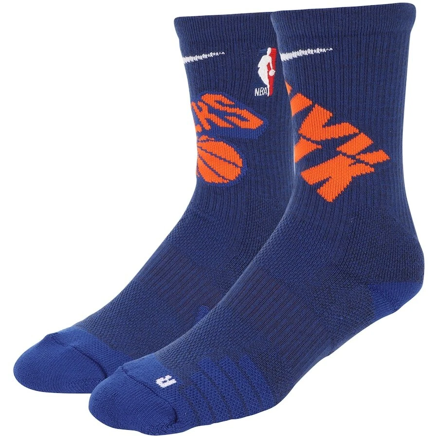 NIKE Elite NBA New York Knicks Basketball Crew Socks Blue Men s