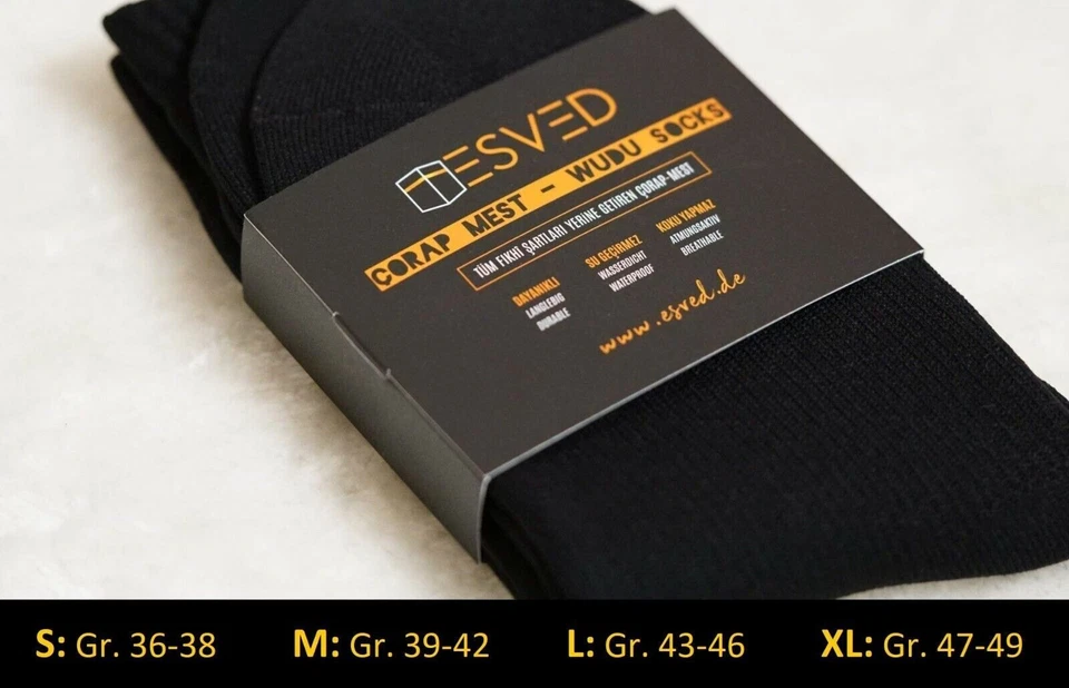 Calcetines ESVED Mest impermeables y transpirables Wudu Abdest Namaz Whudu Wuduu Corap - Imagen 4 de 4