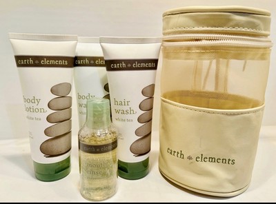 EARTH ELEMENTS 4 PIECE CARE KIT~HAIR WASH-BODY WASH-BODY LOTION-MOUTH RINSE