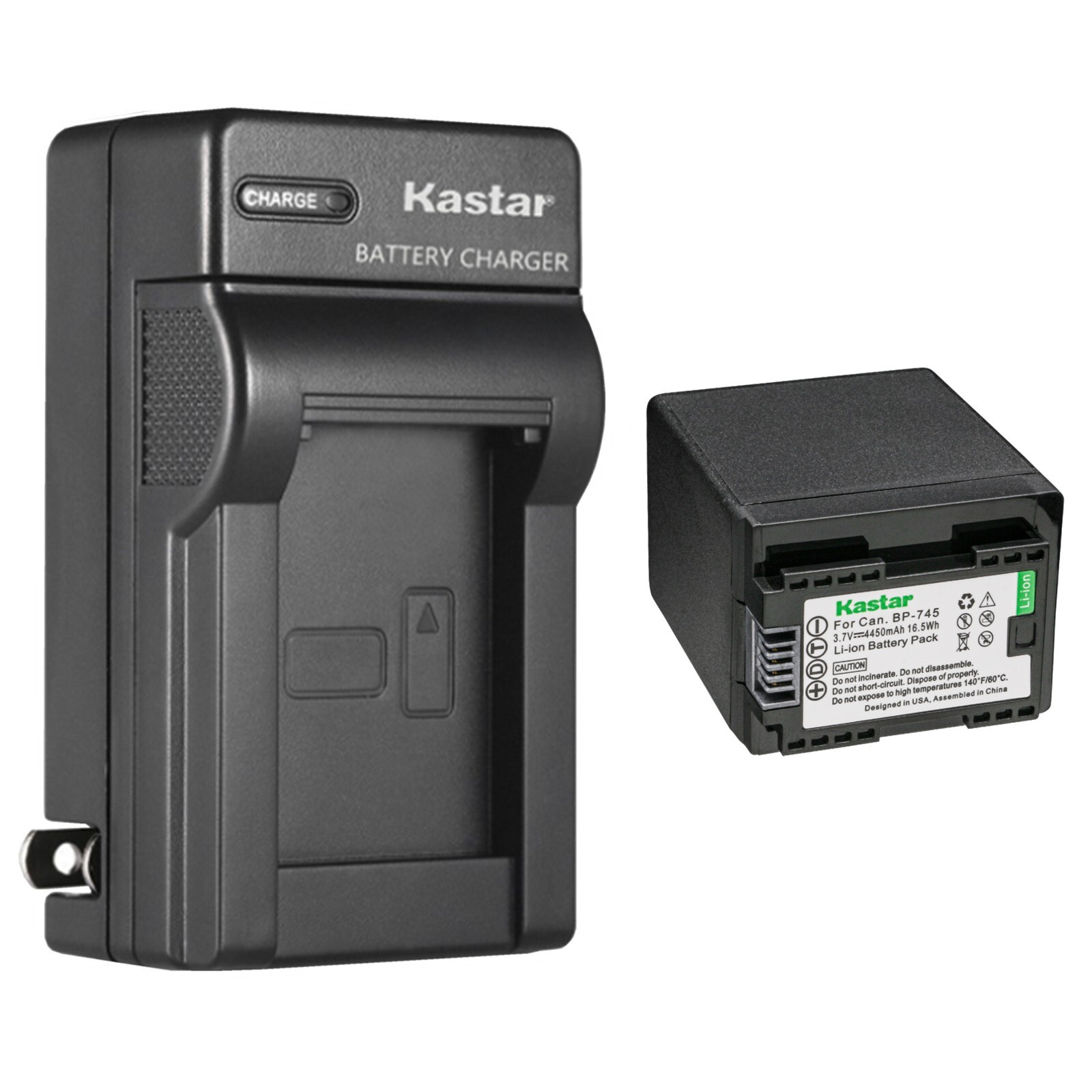 Kastar BP-745 Battery AC Wall Charger for Canon VIXIA HF R800 HFR800 Camera