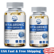 Qty60/120 Hyaluronic Acid Capsules Support Skin Health,Anti-Aging,Antioxidant