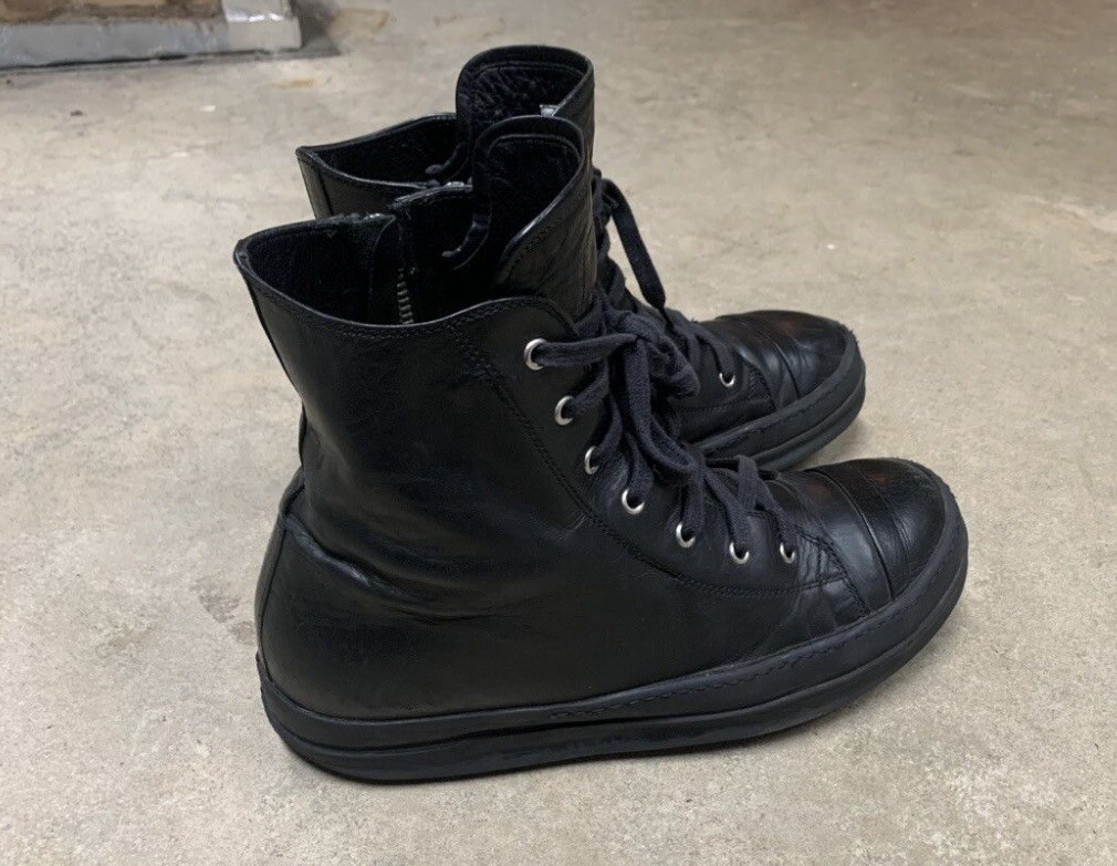 Rick Owens Crust f/w09 OG Stapled Ramones Size 10/43 Triple Black 