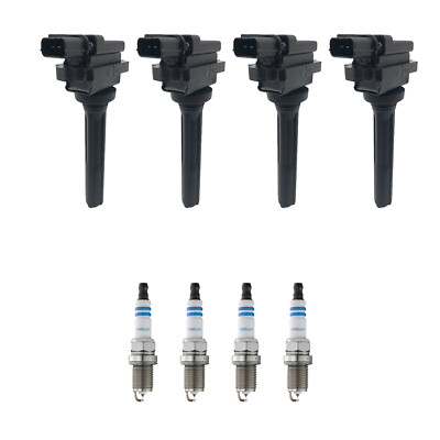 Hitachi 4 Ignition Coil 4 Bosch Double Iridium Spark Plugs Kit For Aerio L4