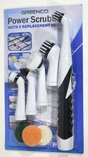 Greenco Battery Operated Scrub Brush with 5 Replaceable Brush Attachment Heads