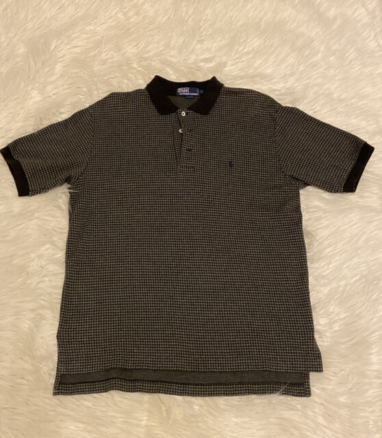 POLO RALPH LAUREN Mens Short Sleeve Houndstooth Plaid Shirt Large | eBay