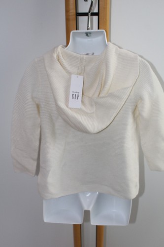 Baby Gap Girl Size 3 Years Cardigan Sweater NWT NEW Cream Ivory Hood $32.99 - Picture 3 of 3