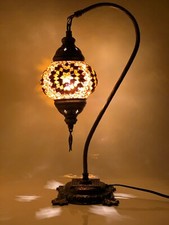 Turkish Moroccan Lamp Tiffany Glass Colourful Desk Table Lamp - UK Certified