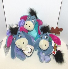 Disney Eeyore 3 Plush Bean Bag Lot Sugar Plum Fairy Dinosaur Reindeer Pooh Vtg