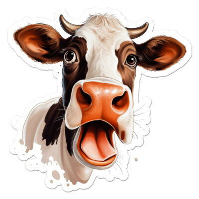 Funny Cow, Vinyl Decal Sticker, Indoor Outdoor, 3 Sizes, #11717