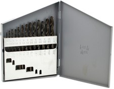 13pc Drill Set, 1/16" to 1/4" x 64th's. Jobber Length, High Speed Steel,