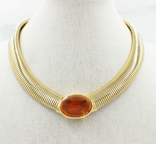Vintage Cartier Amber Cabochon Collar 