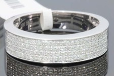 10K WHITE GOLD .50 CARAT REAL DIAMOND MENS WEDDING RING ANNIVERSARY ENGAGEMENT B