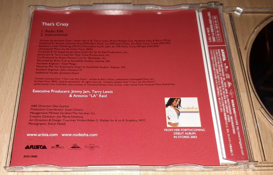 NODESHA - That's Crazy  PROMO CD Single R&B Rnb Japan Pressung No OBI Strip RARE - Bild 3 von 4