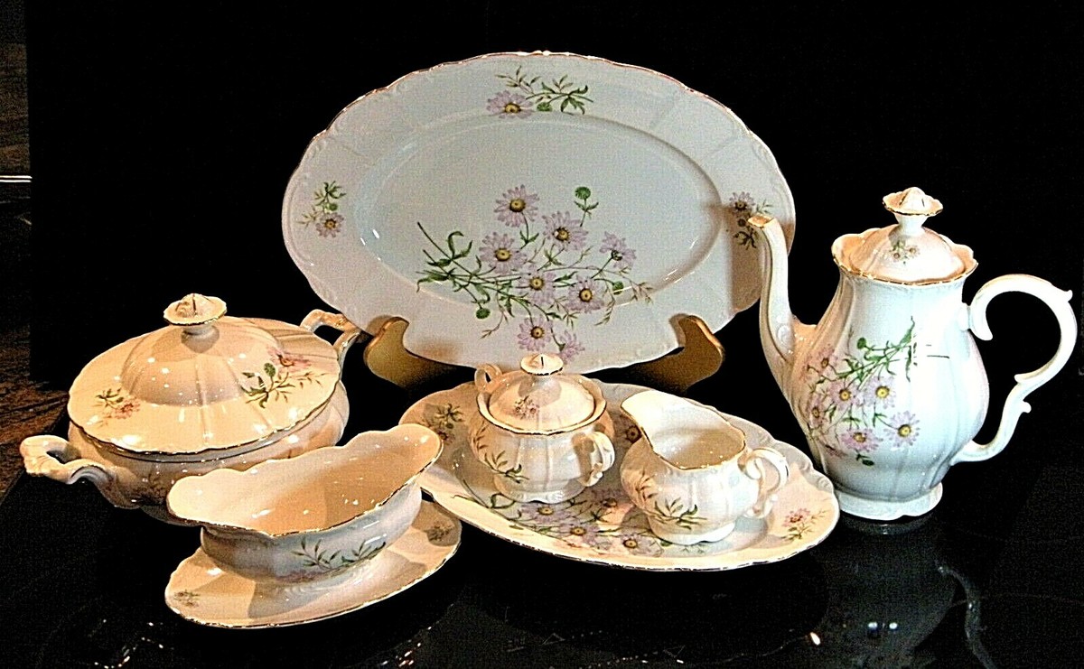 Bohemia Ceramic BOH25 Pink Daisy Bouquet Fine Czechoslovakia China
