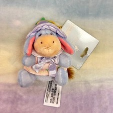 Authentic Shanghai Disney Winnie The Pooh Eeyore Plush Doll Keychain 2024