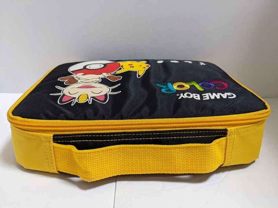 Gameboy Color GBC Pokemon Carrying Case Meowth Pikachu Pouch Bag Game Boy Black - Image 4 of 4