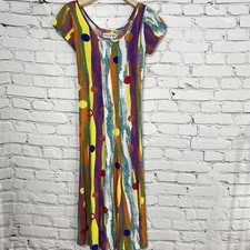 JAMS WORLD Vintage Dress Size M Maxi Colorful Art To Wear Coogi Style W348 Rare