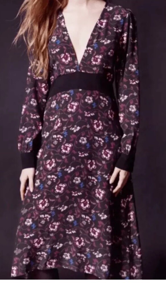 For Love & Lemons Maxi Floral Long Sleeve Dress SzM *Missing 1 Sleeve  Button | eBay