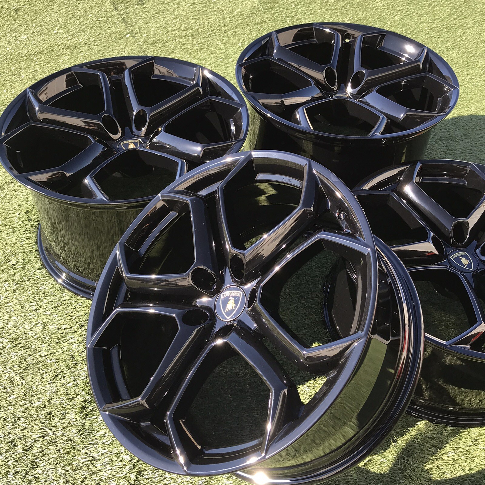 19 20 Lamborghini Rims Wheels OEM Stock Set 4 Aventador LP700 LP Black Genuine 