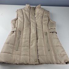 Sporto Quilted Vest Women’s Size Xs Cream Tan Water Resistant Filled  Full Zip