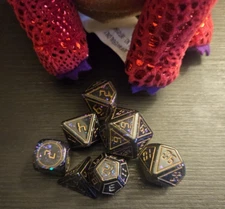 1st ed MDG Fanroll Dragon Eating Dice Bag Zipper Plush + Void OOP Dice Set LOT