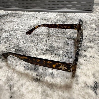 Vintage Gucci GG0116S‎ Oversized Square Sunglasses Blue Glitter Tortoise Bee Vintage Gucci GG0116S Oversized Square Sunglasses Blue  main image 2
