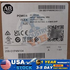 New Sealed Allen-Bradley 25A-D1P4N104 Ser A PowerFlex 525 AC Drive 0.4kW 0.5HP