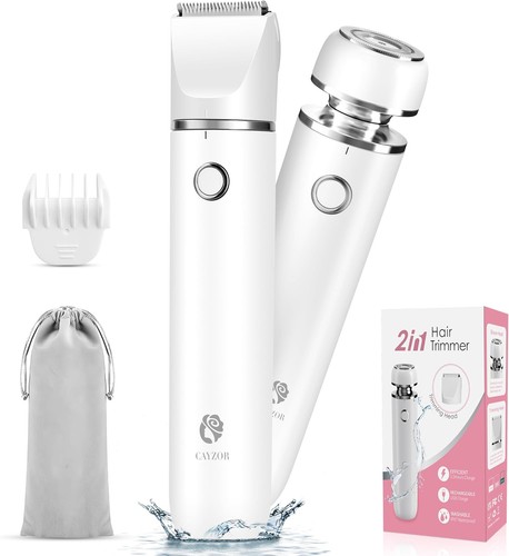 Bikini Trimmer and Shaver Kit for Women - 2-in-1 Wet/Dry Electric Body White  - Bild 1 von 7
