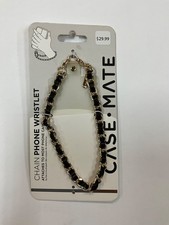 Case-Mate Gold Chain Phone Wristlet - Black leather