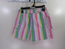 New 365 Kids Shorts Size 10 Multi Color Stripes Elastic Waist Pockets