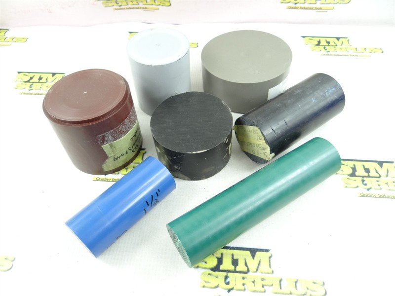 7PCS OF ASSORTED MACHINABLE PLASTIC ROUND STOCK 1-1/2" TO 4" DIA