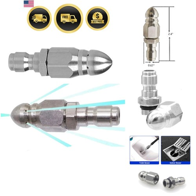 #ad Pressure Washer Sewer Jetter Nozzle Set Stainless Steel Drain Hose Tips 2pcs $27.07