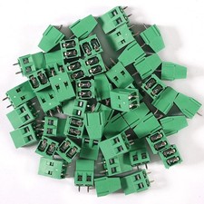 DIANN 50pcs PCB Connectors 2 Pin 5mm 0.2" Pitch Screw Terminal Block Connector 1