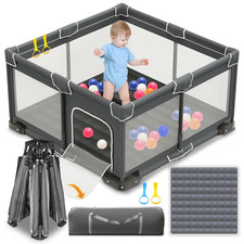 Foldable Playpen for Babies and Toddlers, 50x50 Inches Portable Playpen, Kids
