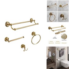 TooCust 4 Piece Antique Brass Gold Bathroom Accessories Set - 24 Towel Holder