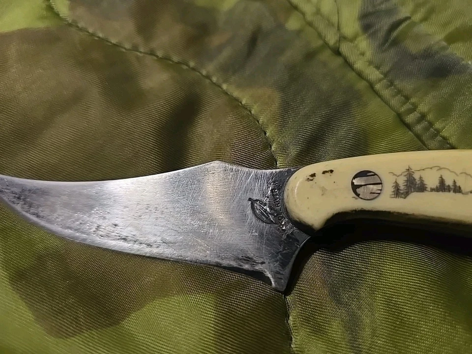 Ocoee River (Frost)  7" Hunting Knife w/Custom Sheath Schrade Sharpfinger Copy! - Image 2 of 4