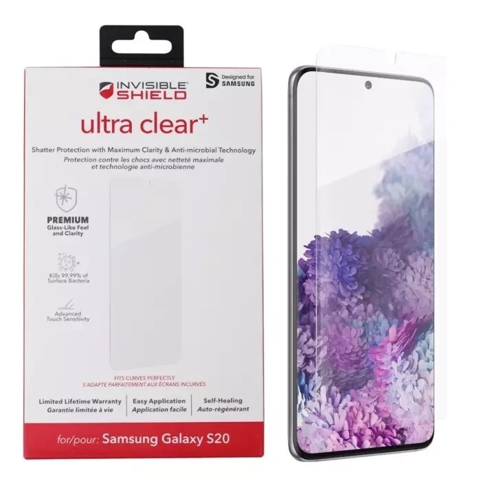 Screen Protector Samsung Galaxy S20 InvisibleShield Ultra Clear+ Glass Like Feel