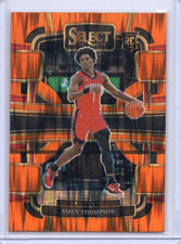 Amen Thompson 2023-24 Panini Select Concourse Orange Flash Prizm #96 HOU Rockets